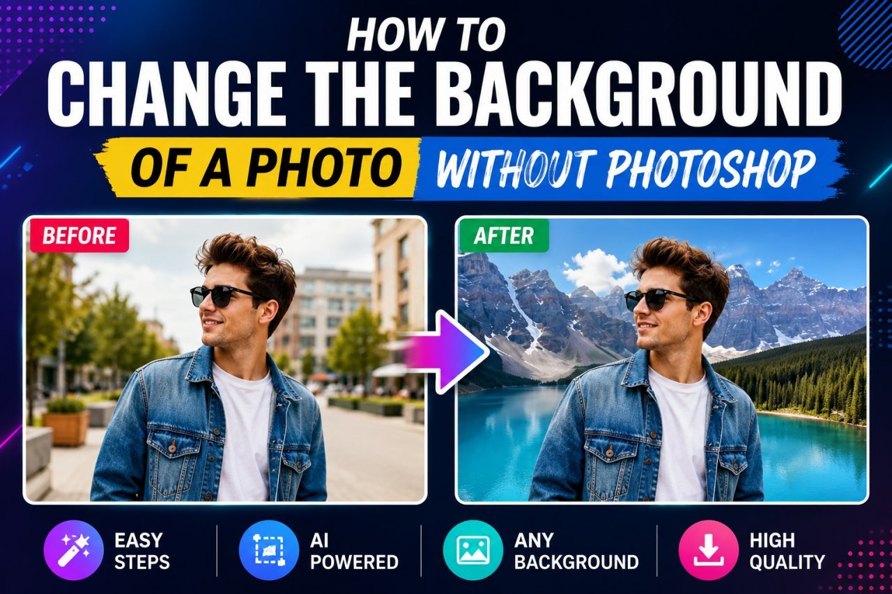 Change the background of a photo without Photoshop online