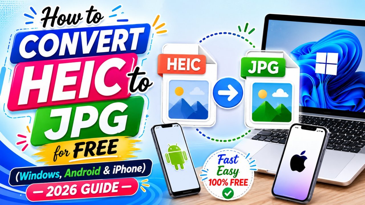 An iPhone HEIC photo file being converted into a universally compatible JPG image.