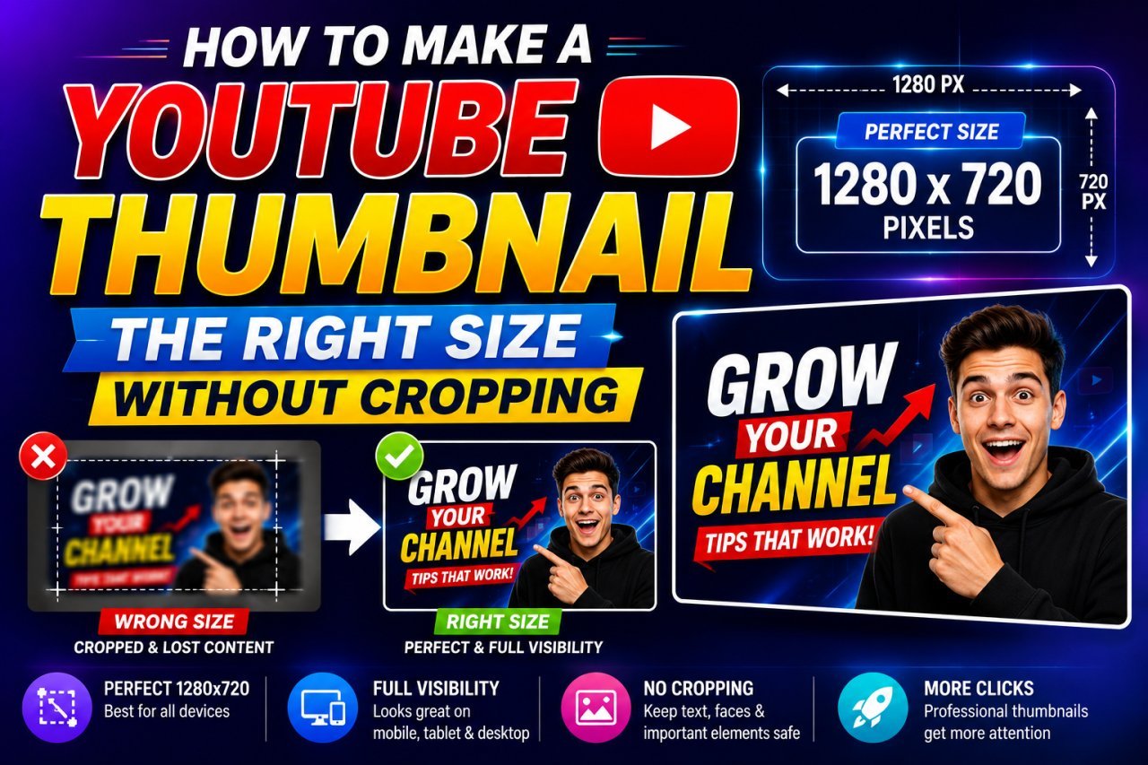 How to make a YouTube thumbnail the right size without cropping