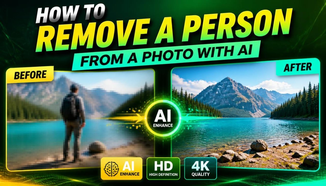 How to remove a person from a photo with AI using an AI photo editing tool