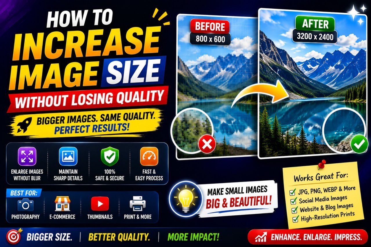 How to increase image size without losing quality and improve image resolution